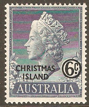 Christmas Island 1958 6c Grey-blue. SG4.